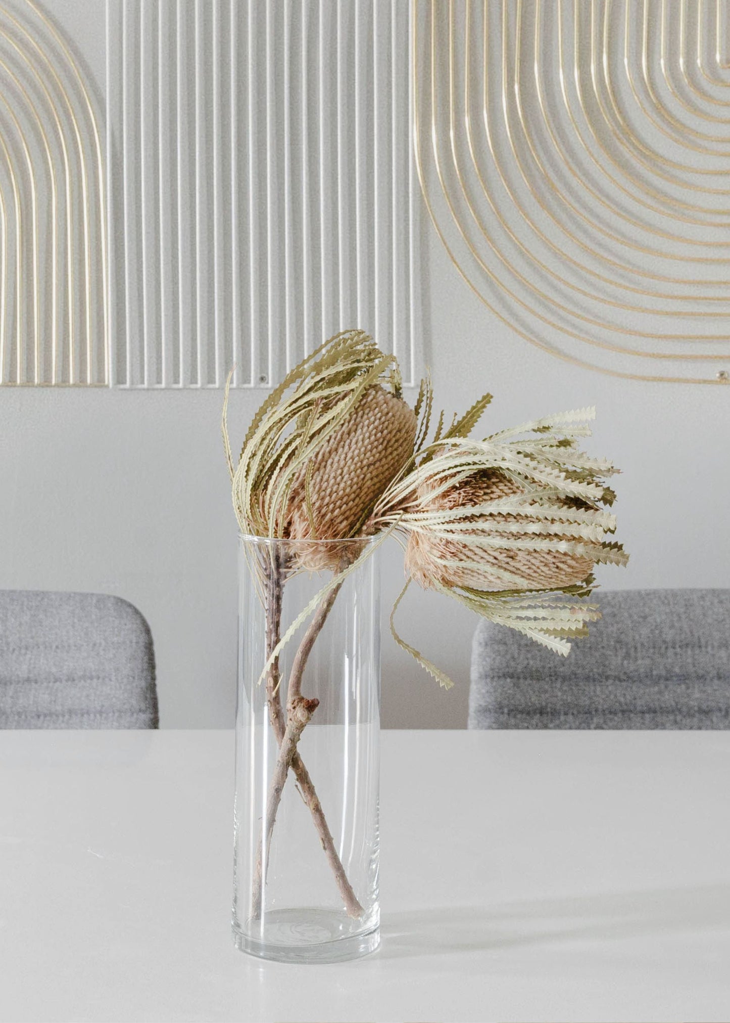 Natural Dried Banksia Hookeriana Flower Bundle of 3 - 12-18"