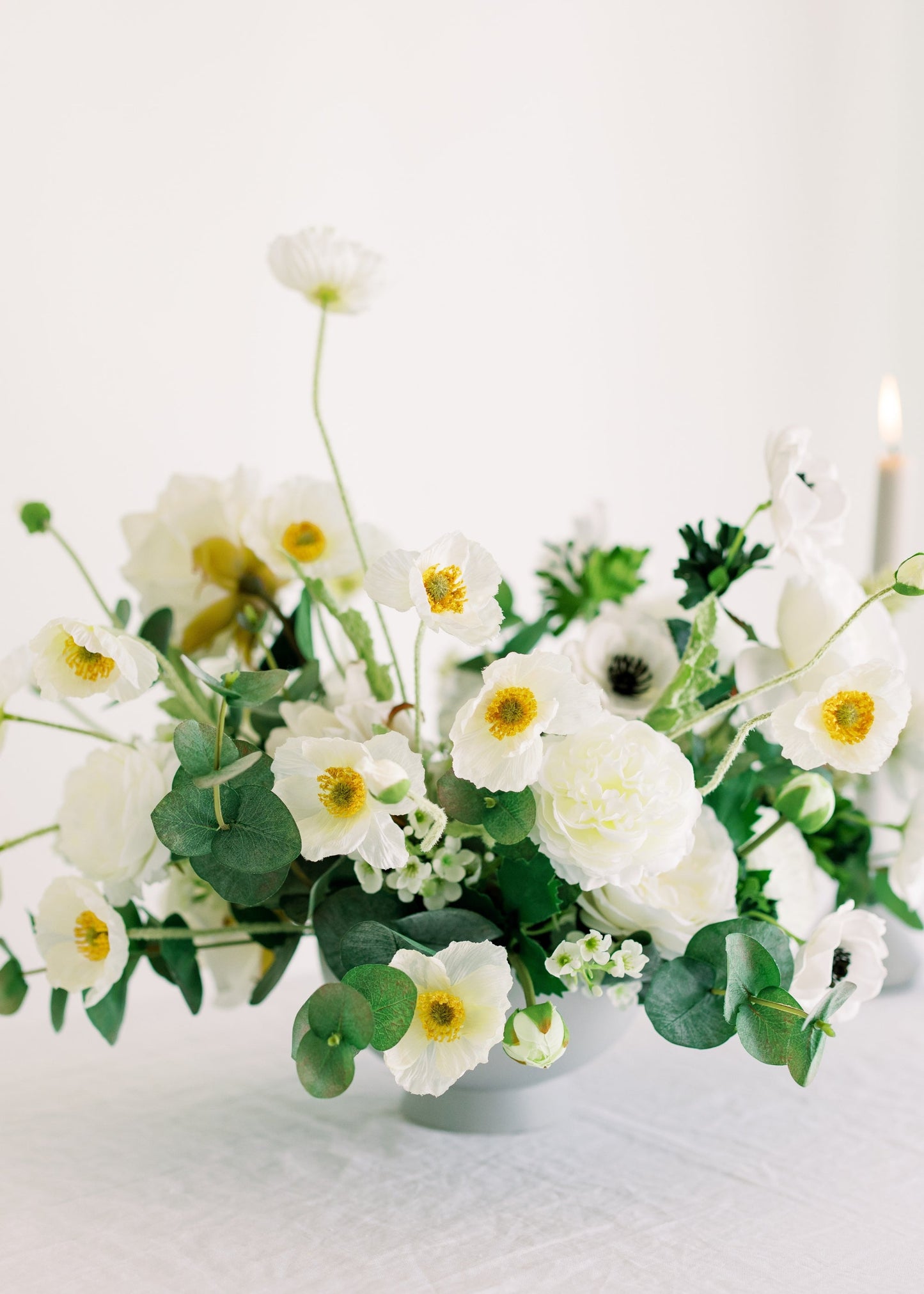 White Faux Ranunculus Flower - 18.75"