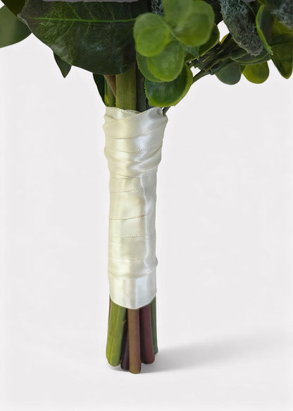 Pink Artificial Rose and Succulent Bouquet - 19"