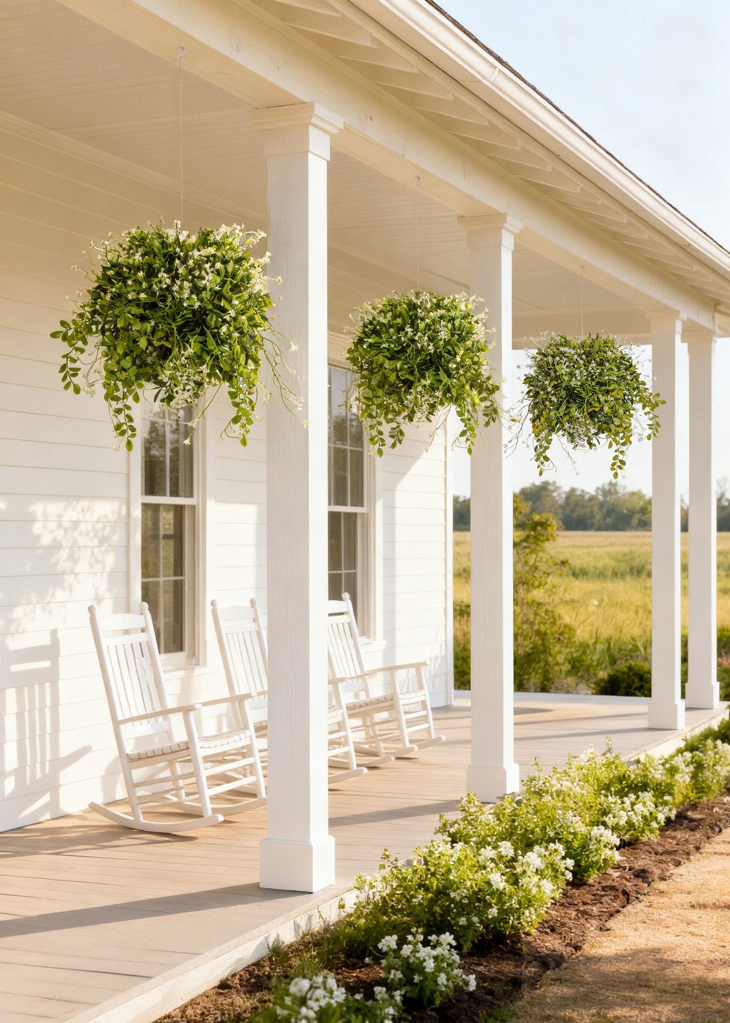 UV Treated Fake Flower and Boxwood Outdoor Hanging Plant - 19"