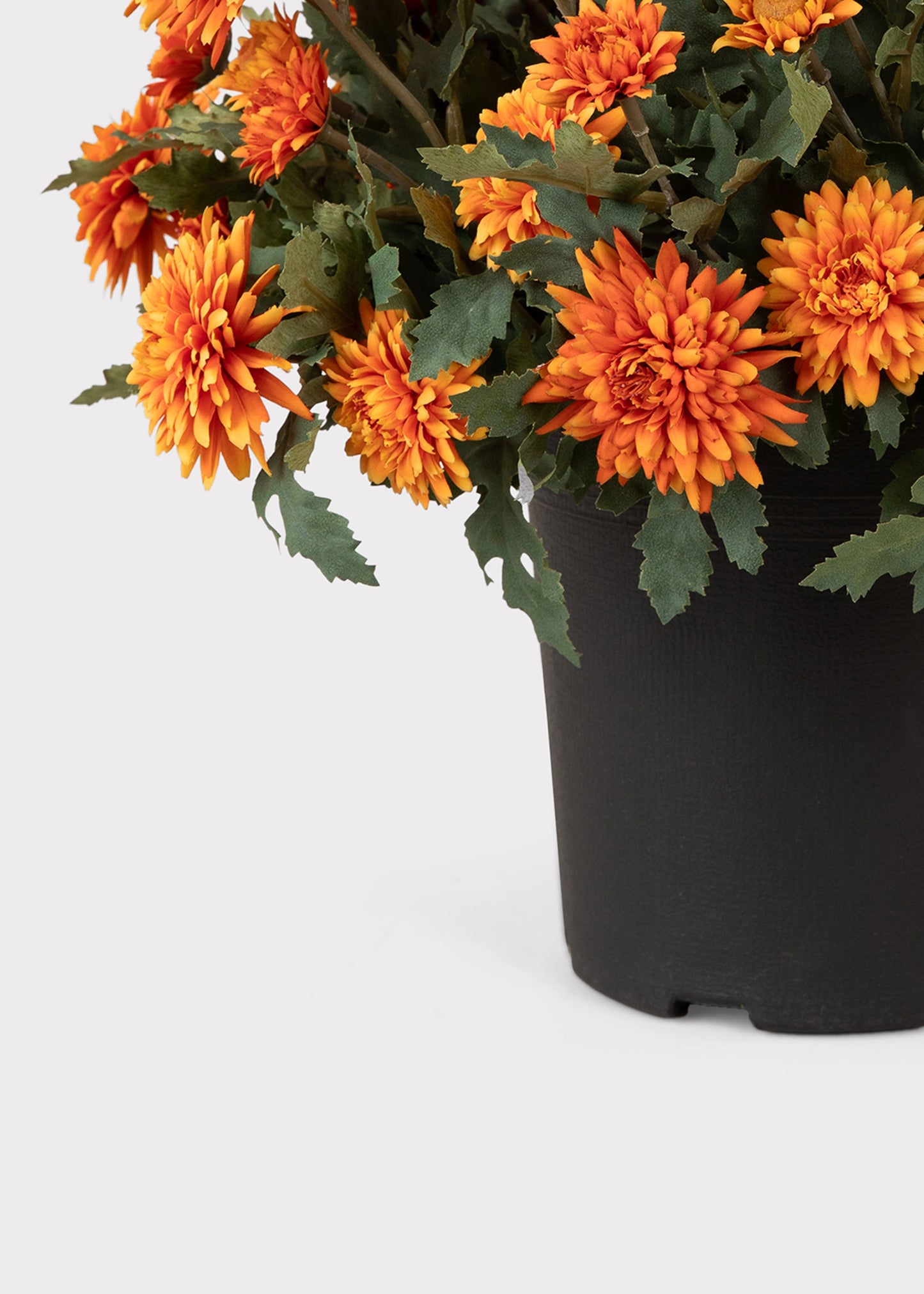 UV Treated Indoor/Outdoor Potted Fake Fall Orange Mums - 17"