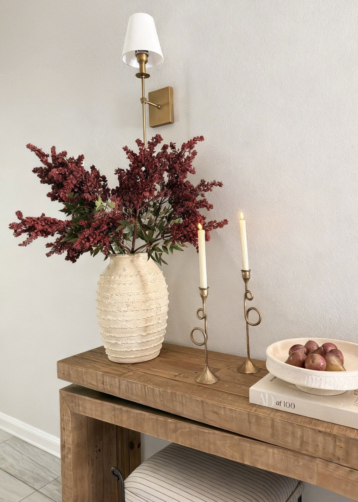 SAVE - Artificial Nandina Berry Branch in Burgundy - 47"