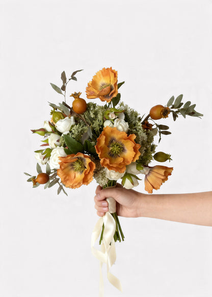 Artificial Poppy Flowers in Orange - 27"