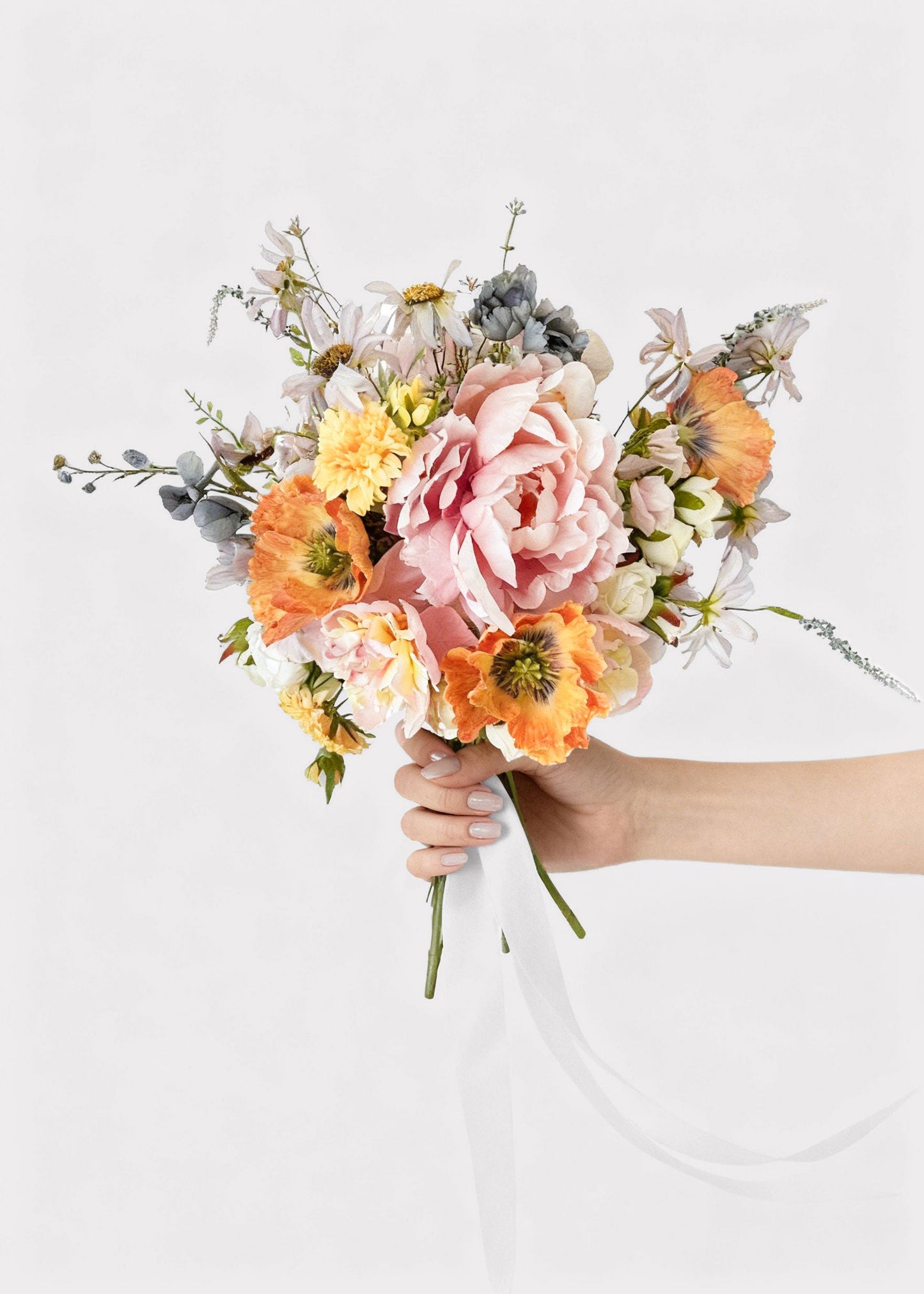 Artificial Poppy Flowers in Orange - 27"